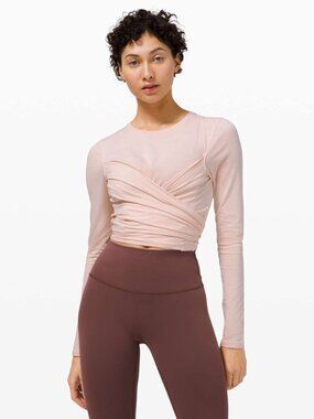 Lululemon Gather and Grow Long Sleeve Feather Pink Size 4 - $80 Retail